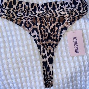 Misguided high rise thong bikini bottoms